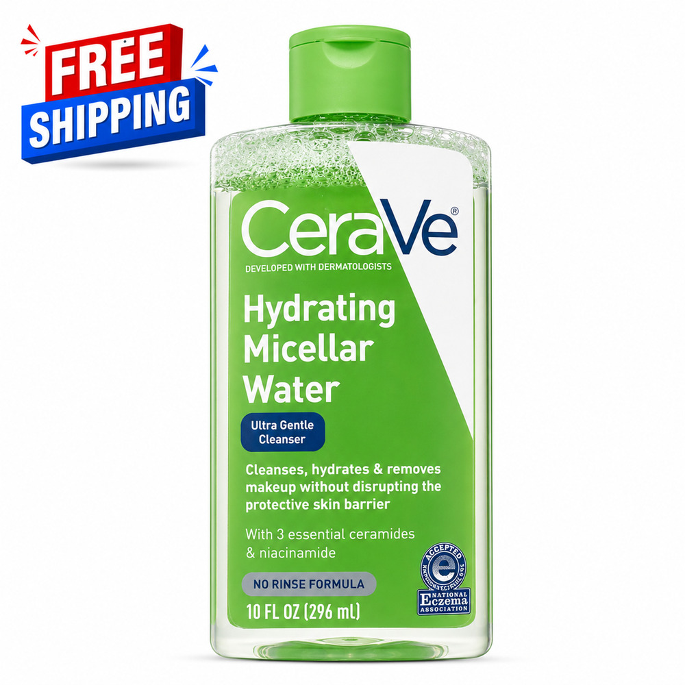CeraVe Hydrating Micellar Water 10 fl oz Facial Cleanser Makeup Remover